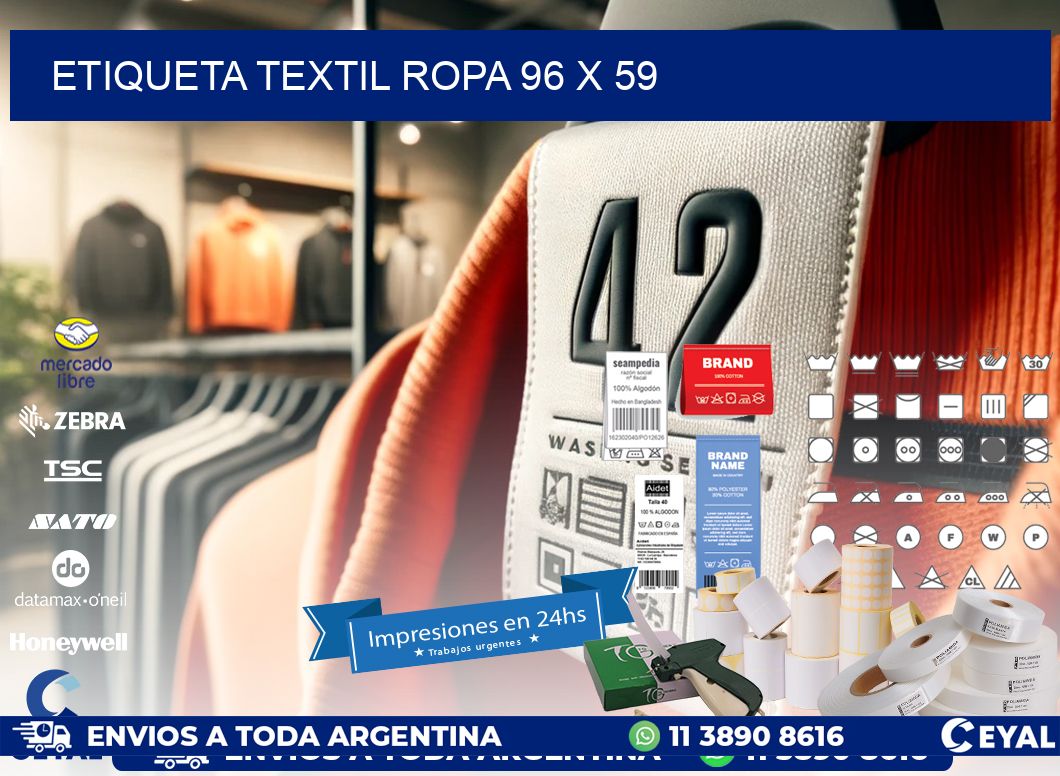 ETIQUETA TEXTIL ROPA 96 x 59