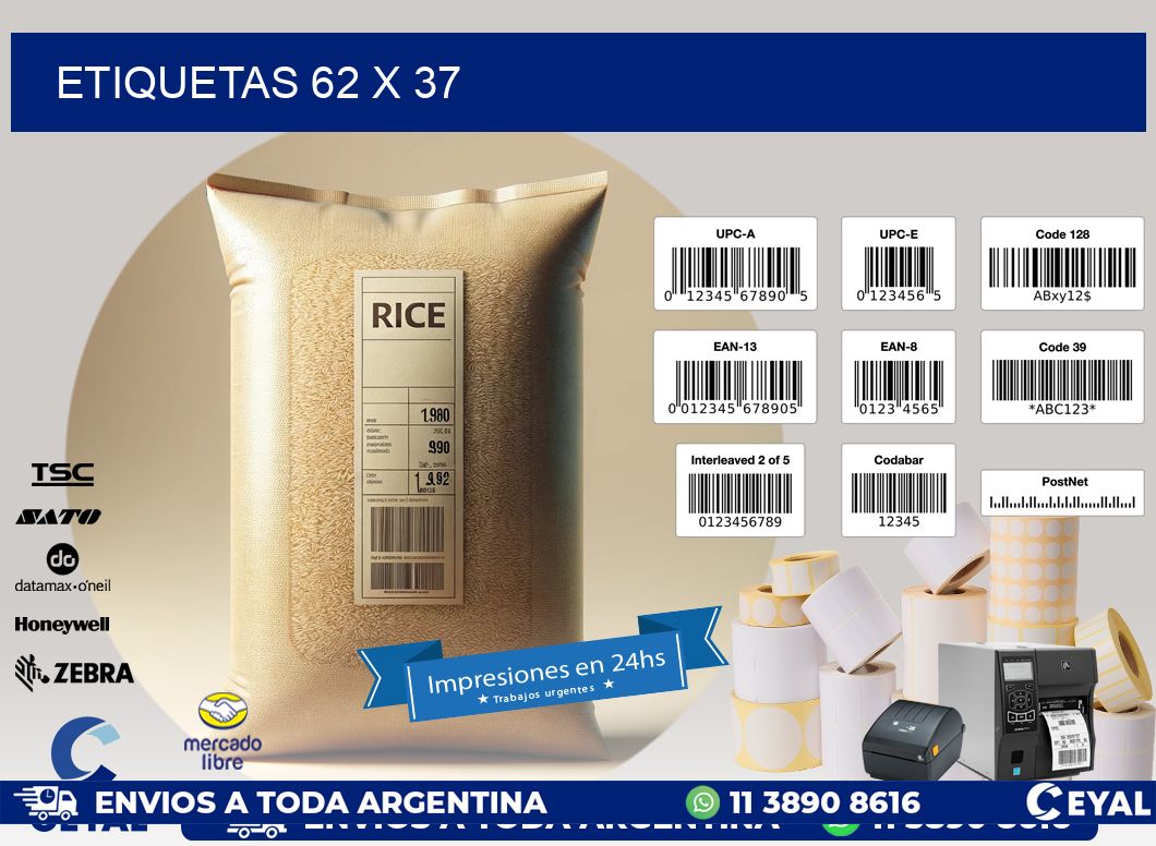 ETIQUETAS 62 x 37