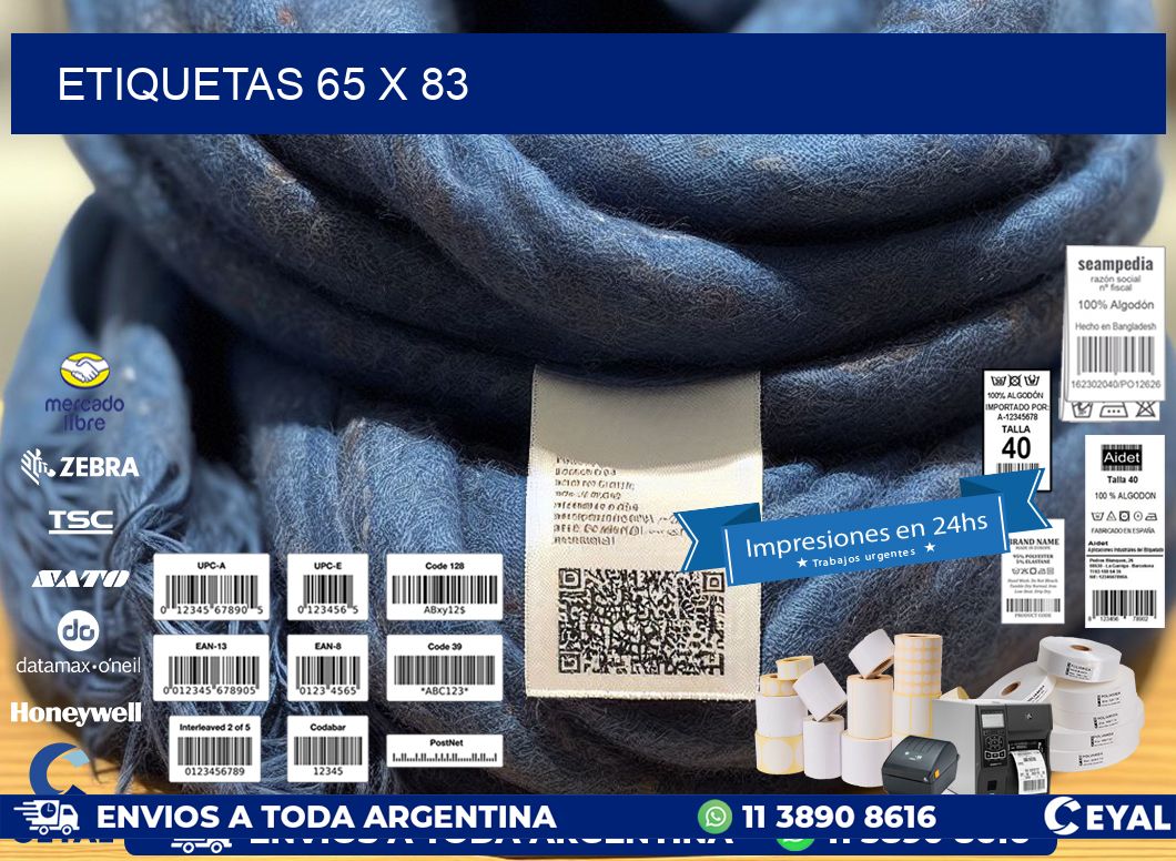 ETIQUETAS 65 x 83