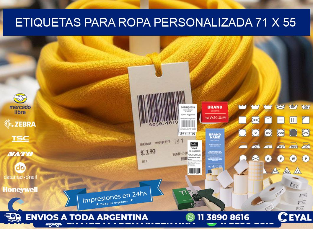 ETIQUETAS PARA ROPA PERSONALIZADA 71 x 55