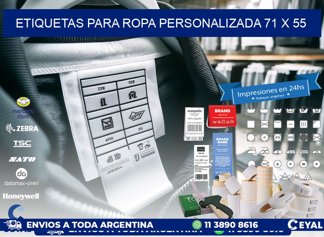 ETIQUETAS PARA ROPA PERSONALIZADA 71 x 55