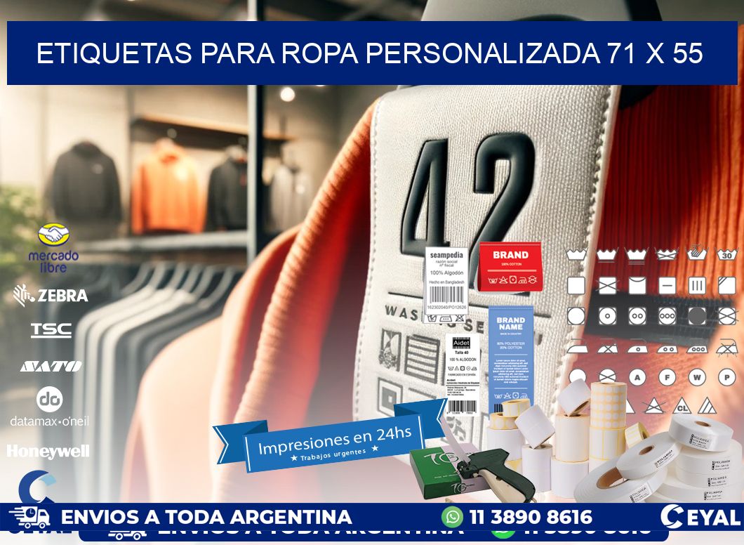 ETIQUETAS PARA ROPA PERSONALIZADA 71 x 55