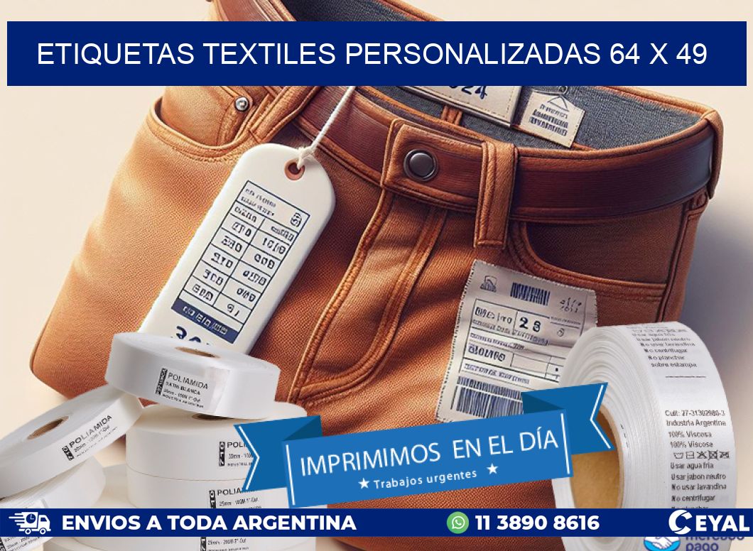 ETIQUETAS TEXTILES PERSONALIZADAS 64 x 49