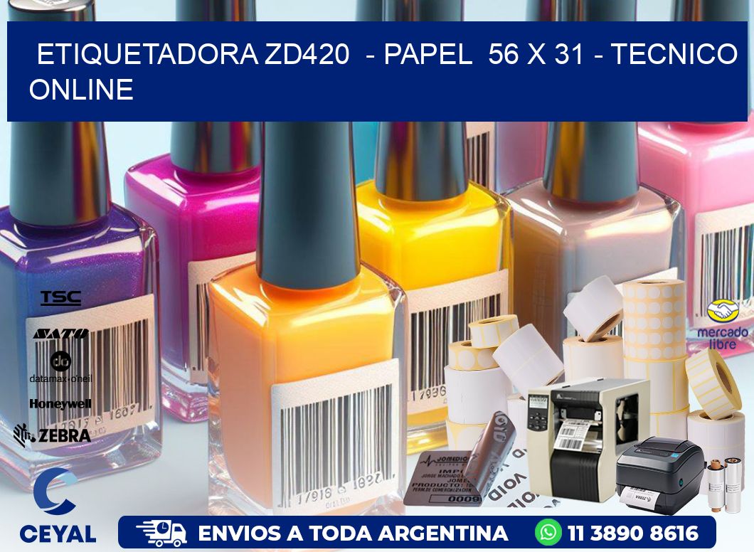 ETIQUETADORA ZD420  – PAPEL  56 x 31 – TECNICO ONLINE