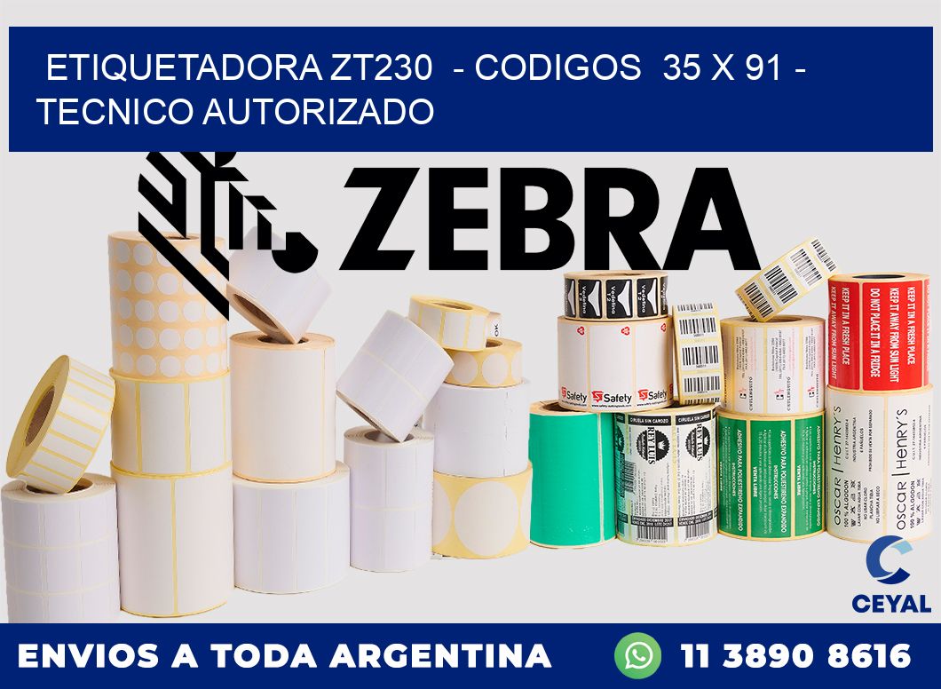 ETIQUETADORA ZT230  - CODIGOS  35 x 91 - TECNICO AUTORIZADO