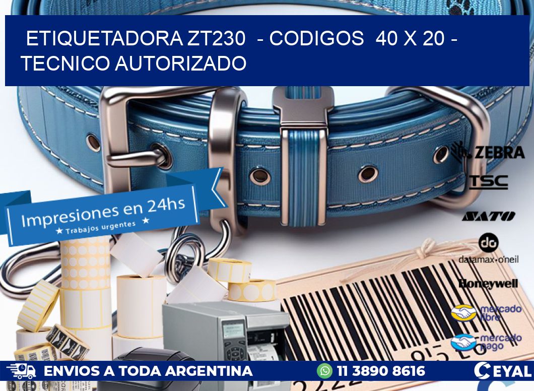 ETIQUETADORA ZT230  - CODIGOS  40 x 20 - TECNICO AUTORIZADO