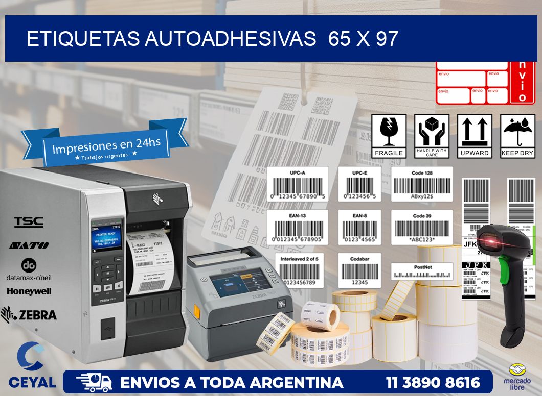 ETIQUETAS AUTOADHESIVAS 65 x 97