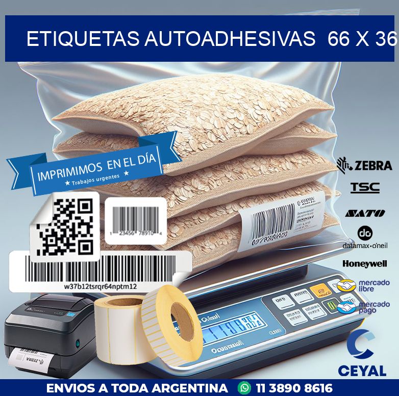 ETIQUETAS AUTOADHESIVAS  66 x 36