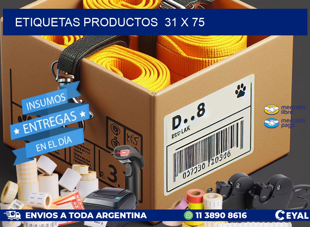 ETIQUETAS PRODUCTOS  31 x 75