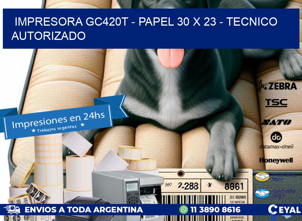 IMPRESORA GC420T – PAPEL 30 x 23 – TECNICO AUTORIZADO