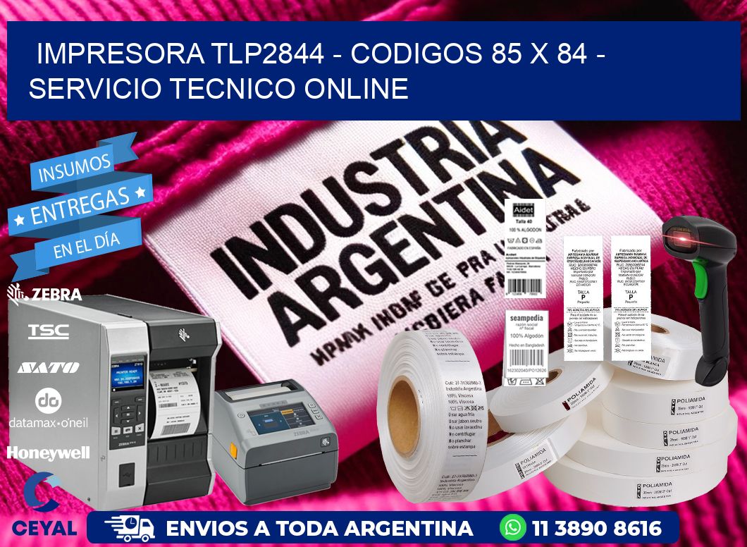IMPRESORA TLP2844 - CODIGOS 85 x 84 - SERVICIO TECNICO ONLINE