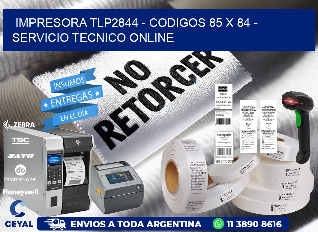 IMPRESORA TLP2844 - CODIGOS 85 x 84 - SERVICIO TECNICO ONLINE