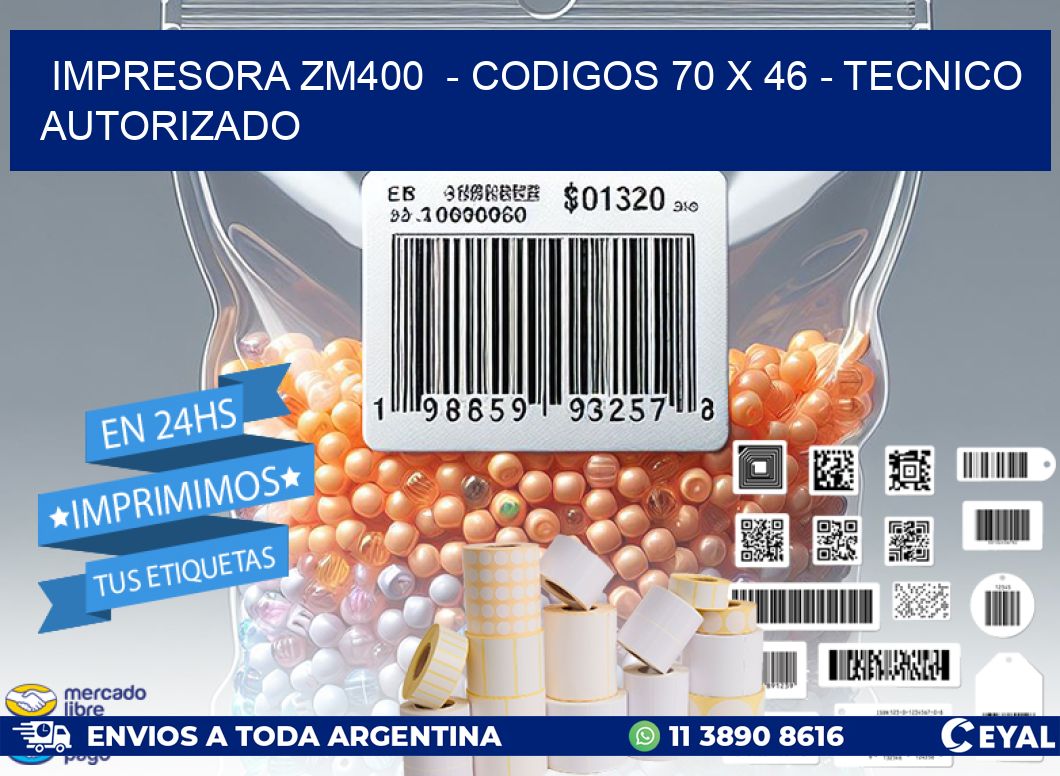 IMPRESORA ZM400  - CODIGOS 70 x 46 - TECNICO AUTORIZADO