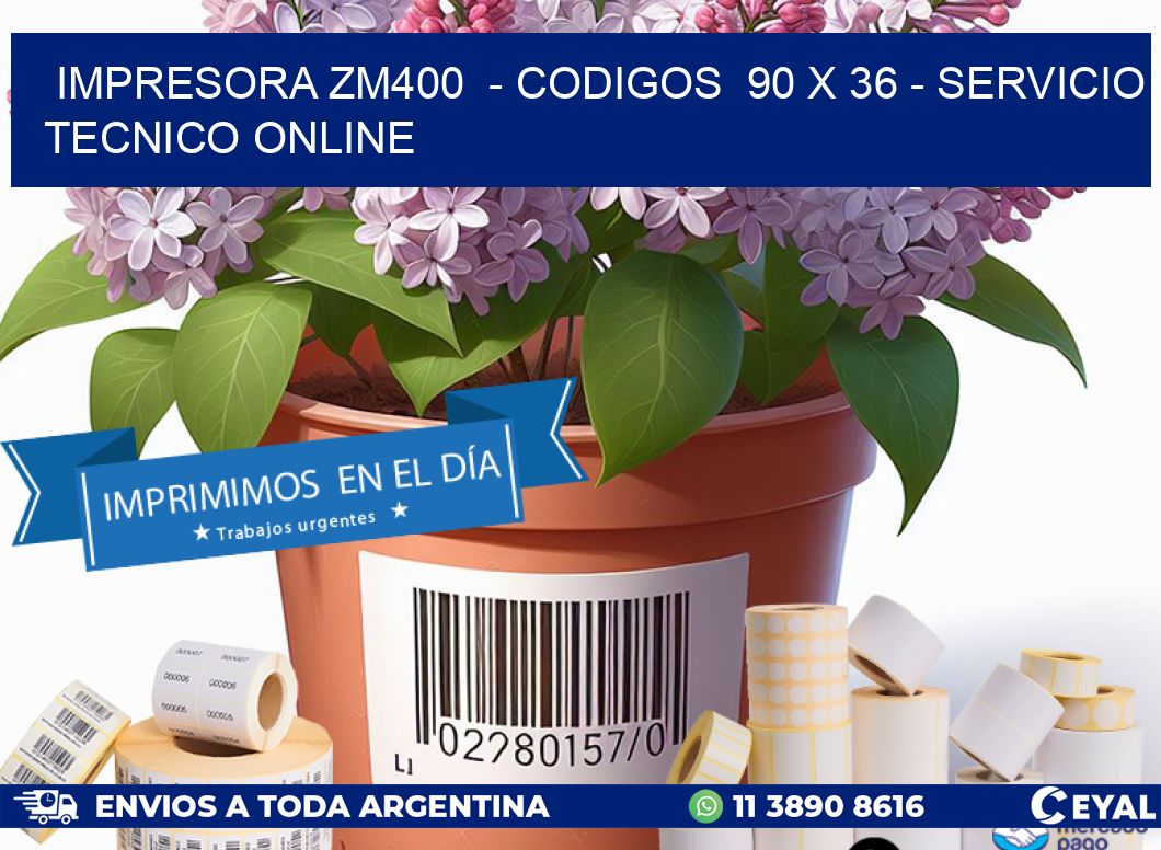 IMPRESORA ZM400  - CODIGOS  90 x 36 - SERVICIO TECNICO ONLINE