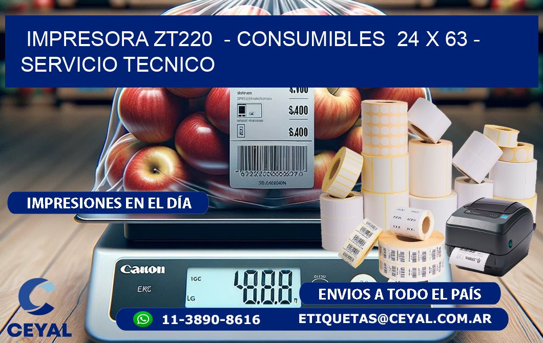 IMPRESORA ZT220  - CONSUMIBLES  24 x 63 - SERVICIO TECNICO