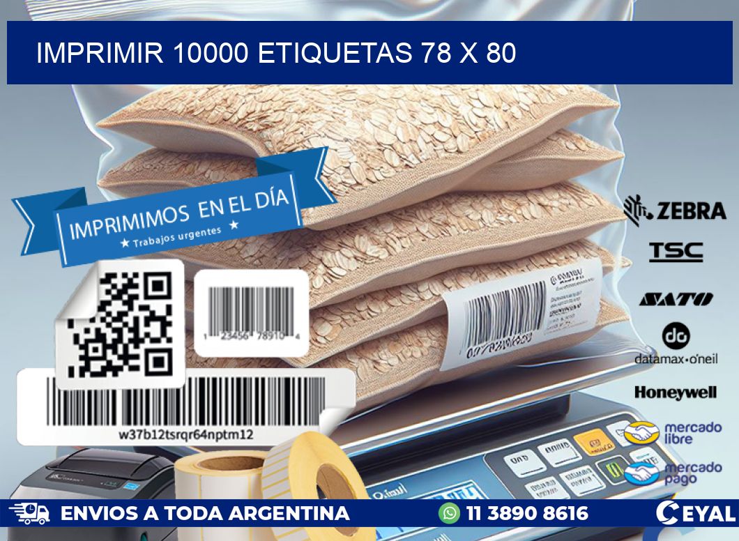IMPRIMIR 10000 ETIQUETAS 78 x 80