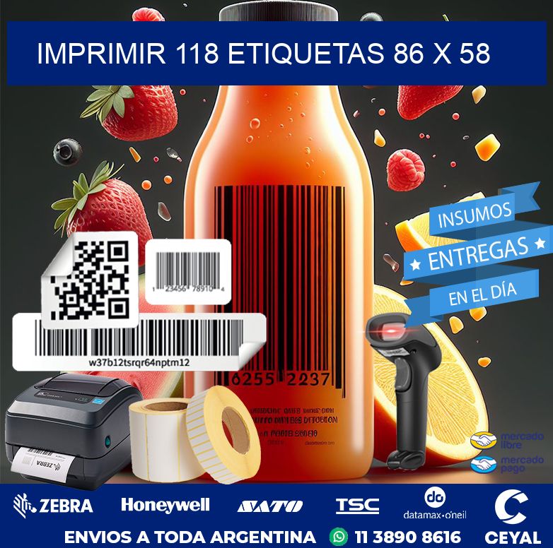 IMPRIMIR 118 ETIQUETAS 86 x 58