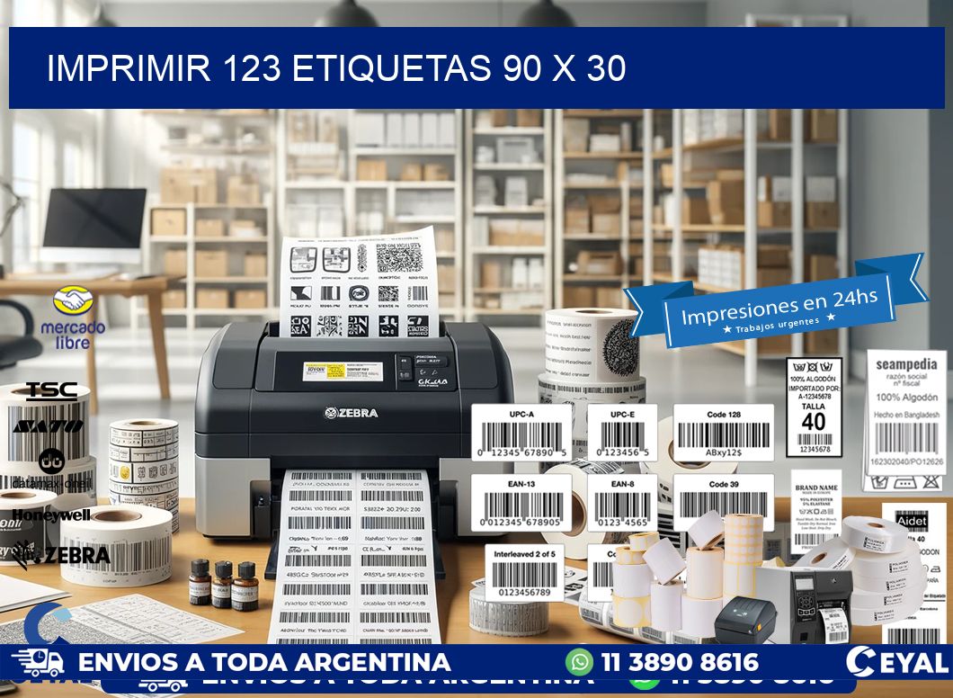 IMPRIMIR 123 ETIQUETAS 90 x 30
