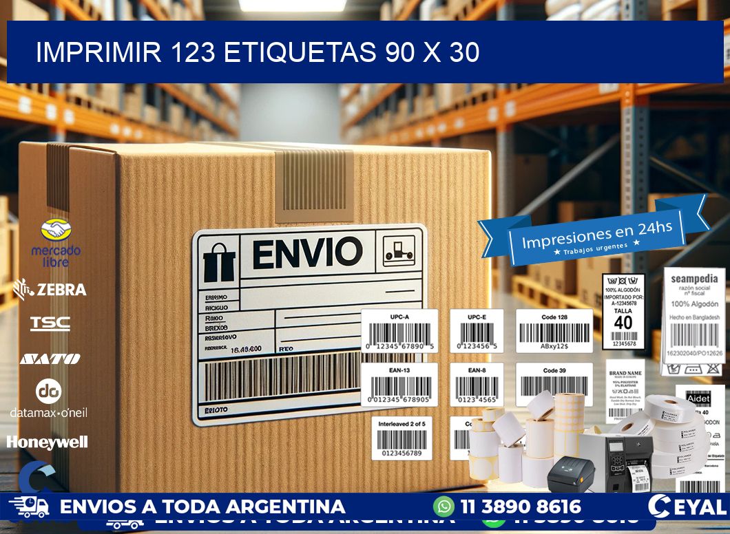 IMPRIMIR 123 ETIQUETAS 90 x 30