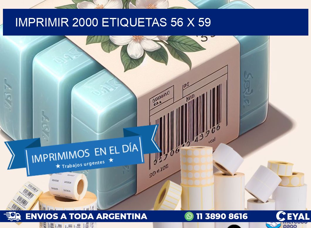 IMPRIMIR 2000 ETIQUETAS 56 x 59