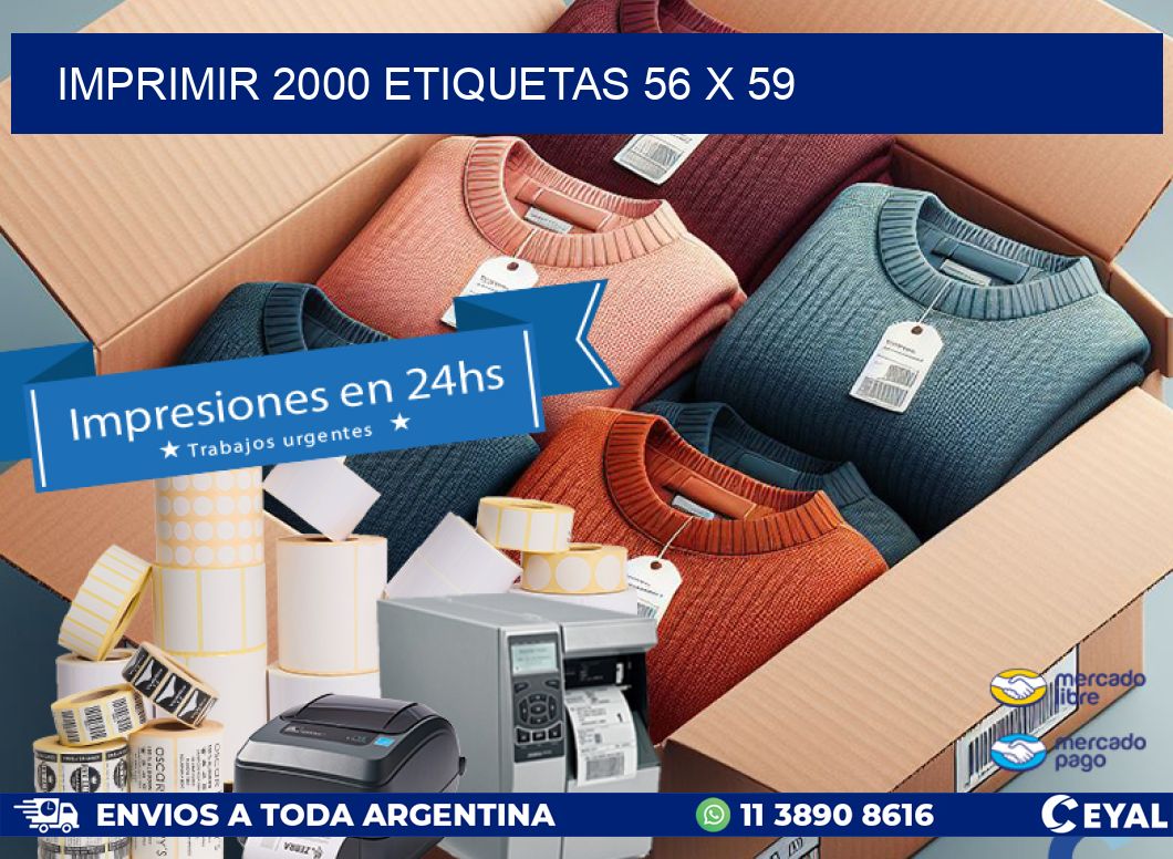 IMPRIMIR 2000 ETIQUETAS 56 x 59