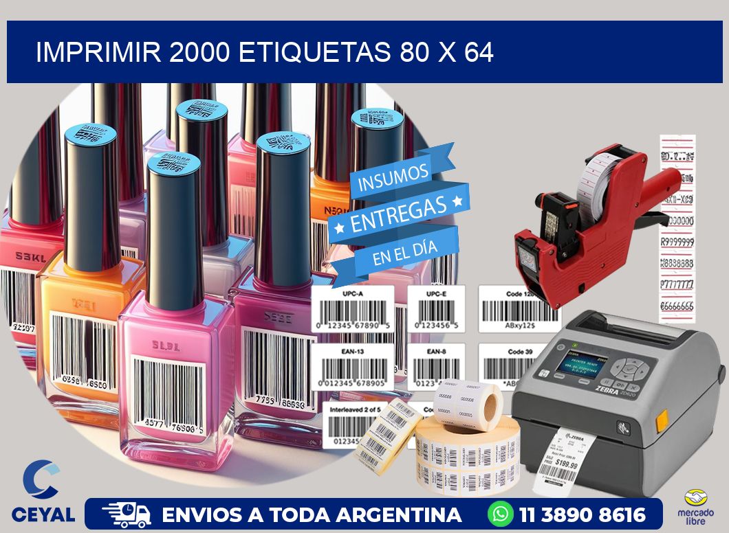 IMPRIMIR 2000 ETIQUETAS 80 x 64