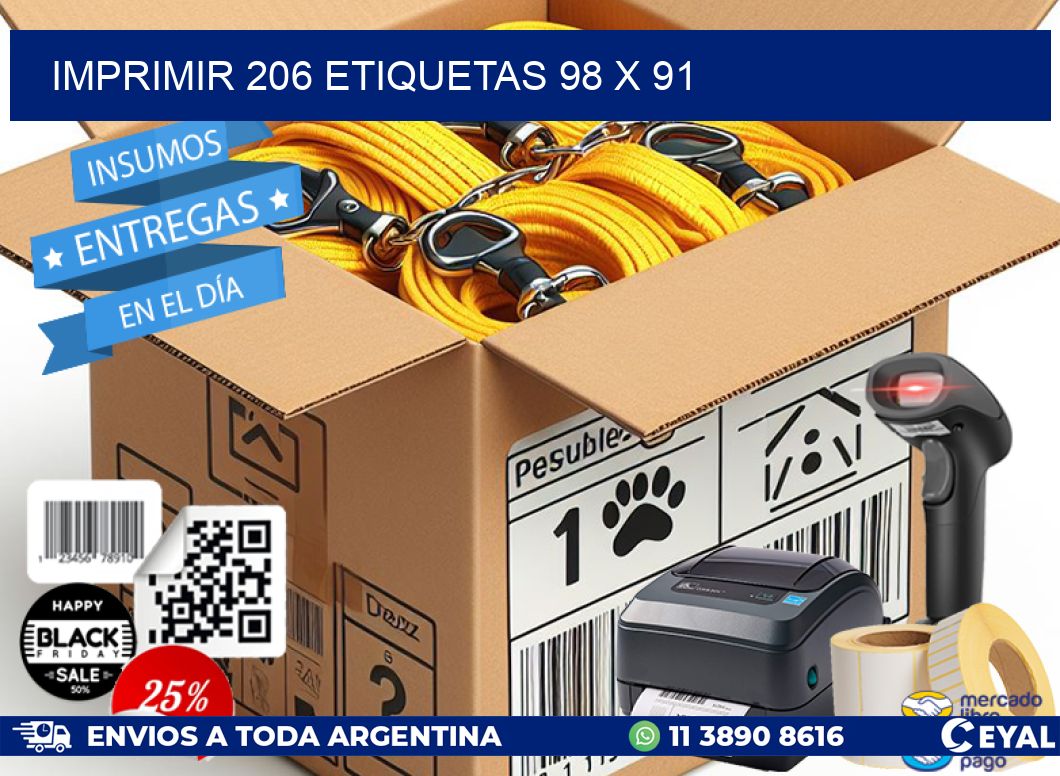 IMPRIMIR 206 ETIQUETAS 98 x 91