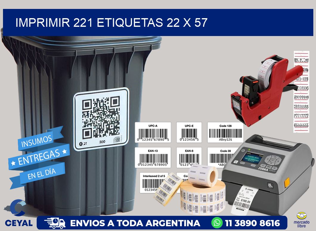 IMPRIMIR 221 ETIQUETAS 22 x 57