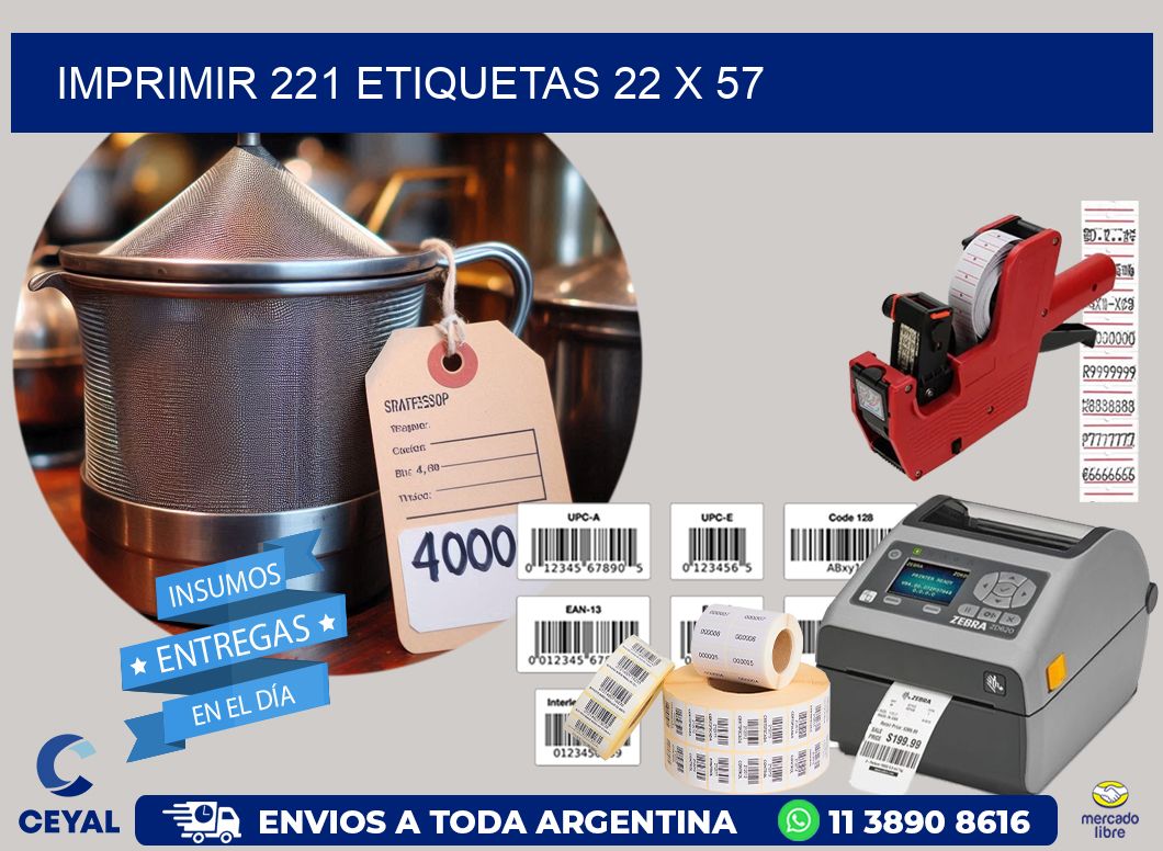 IMPRIMIR 221 ETIQUETAS 22 x 57