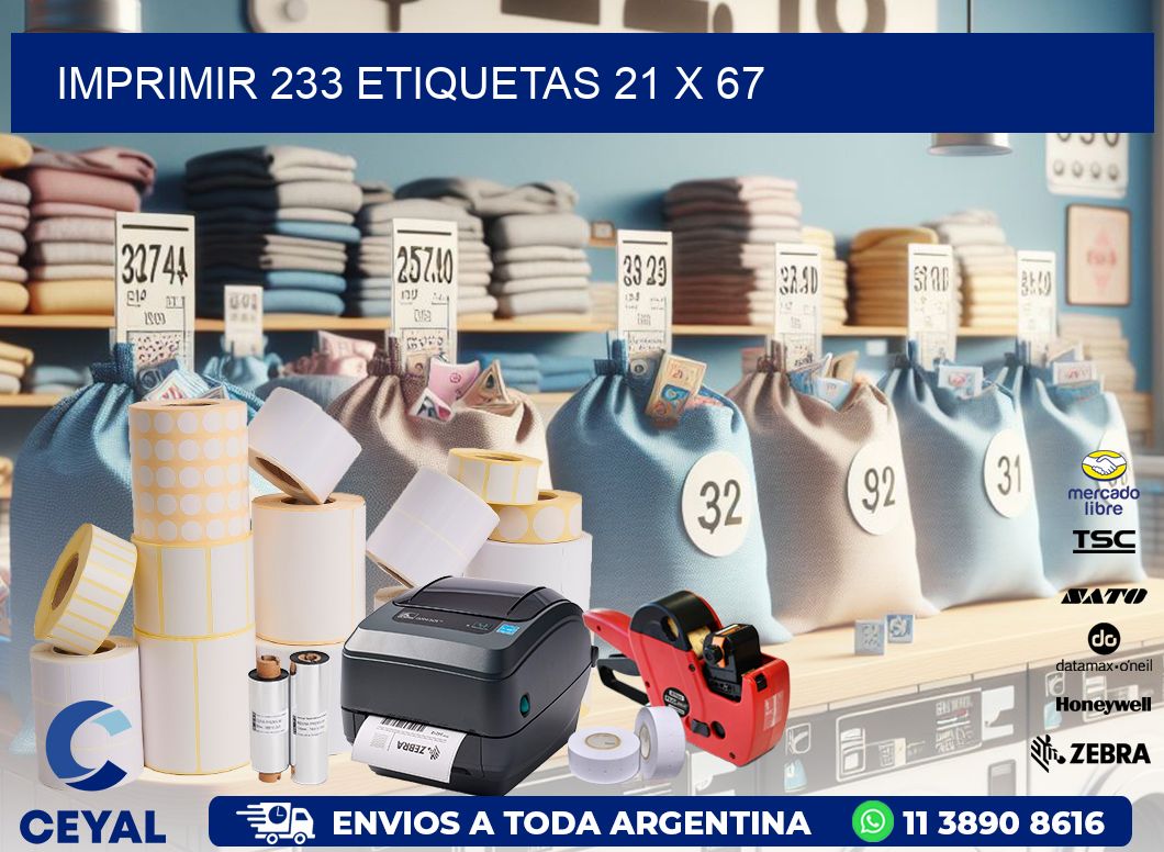 IMPRIMIR 233 ETIQUETAS 21 x 67