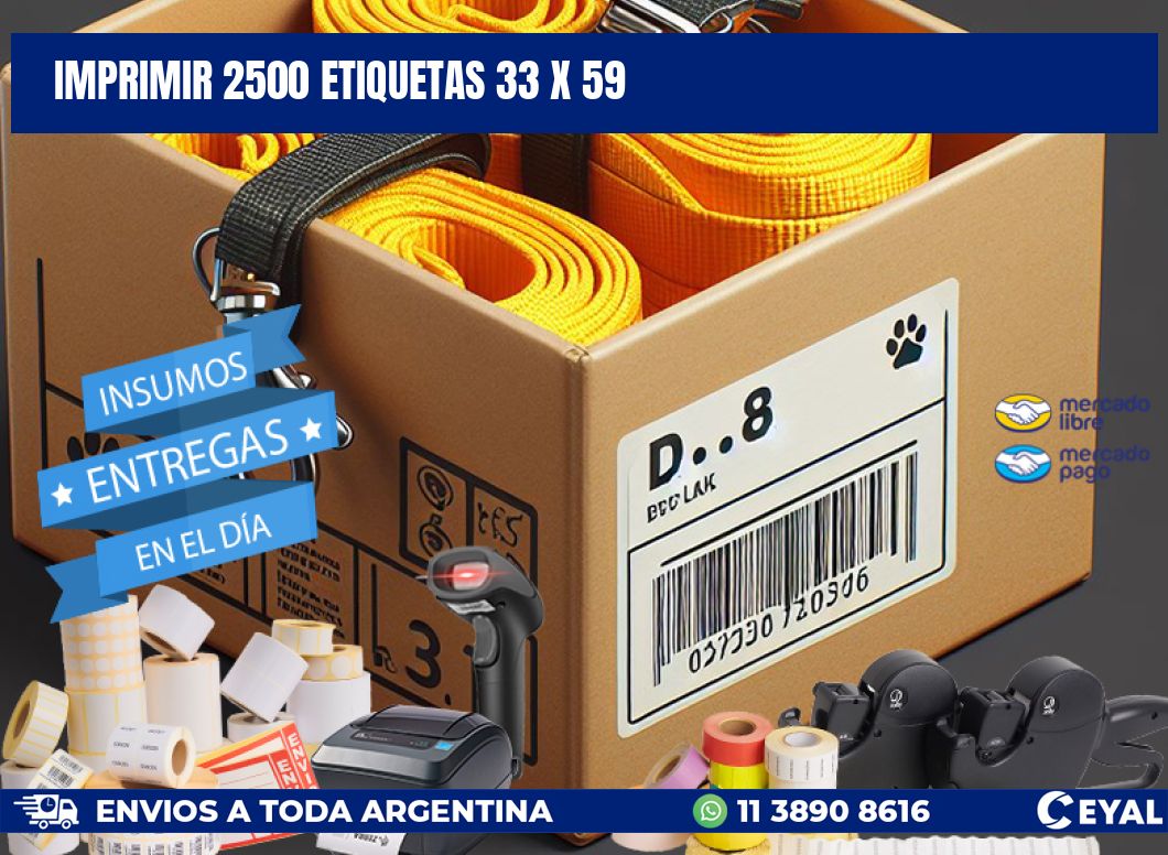 IMPRIMIR 2500 ETIQUETAS 33 x 59