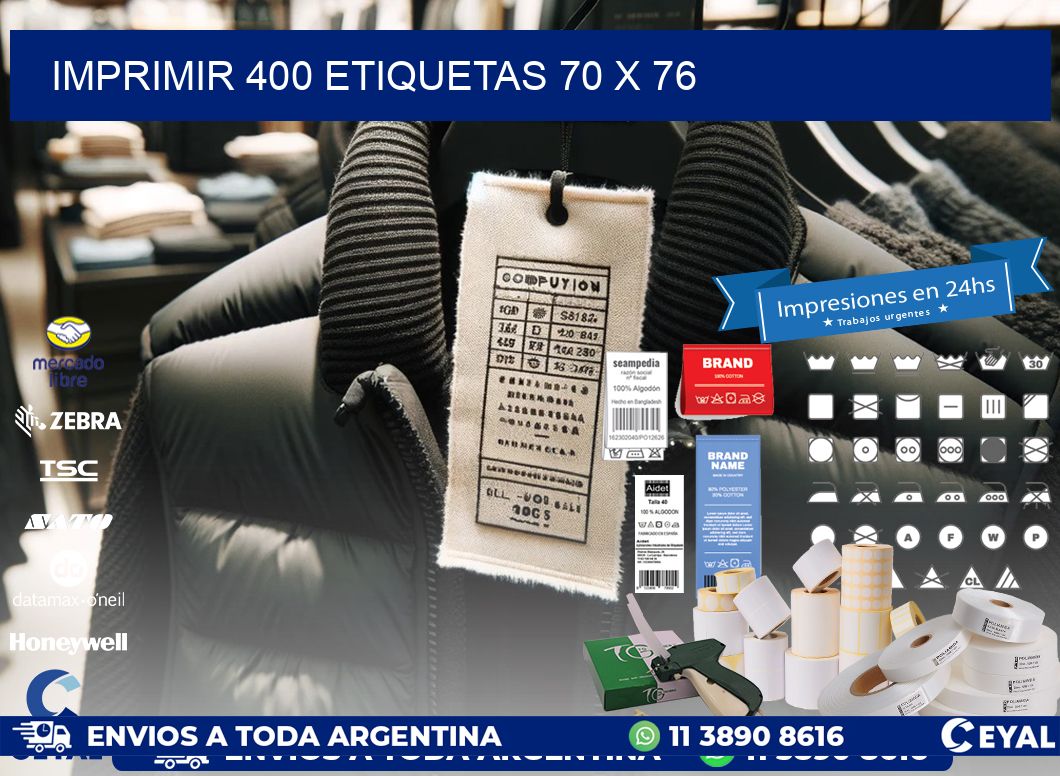 IMPRIMIR 400 ETIQUETAS 70 x 76