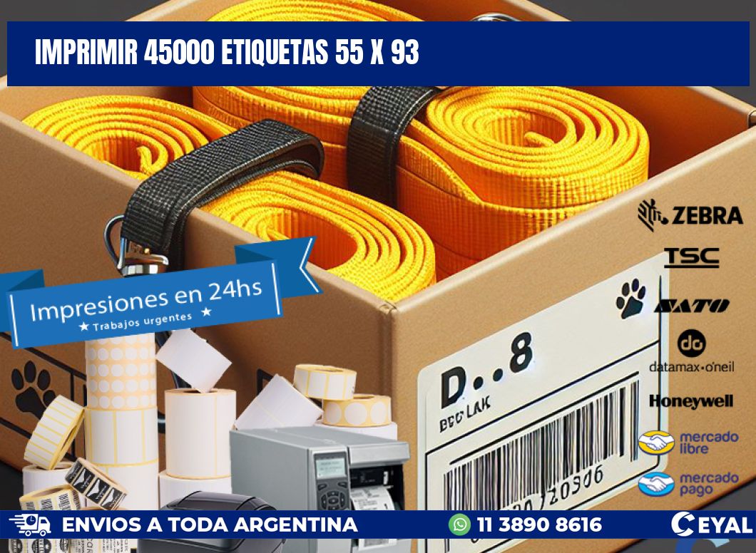 IMPRIMIR 45000 ETIQUETAS 55 x 93