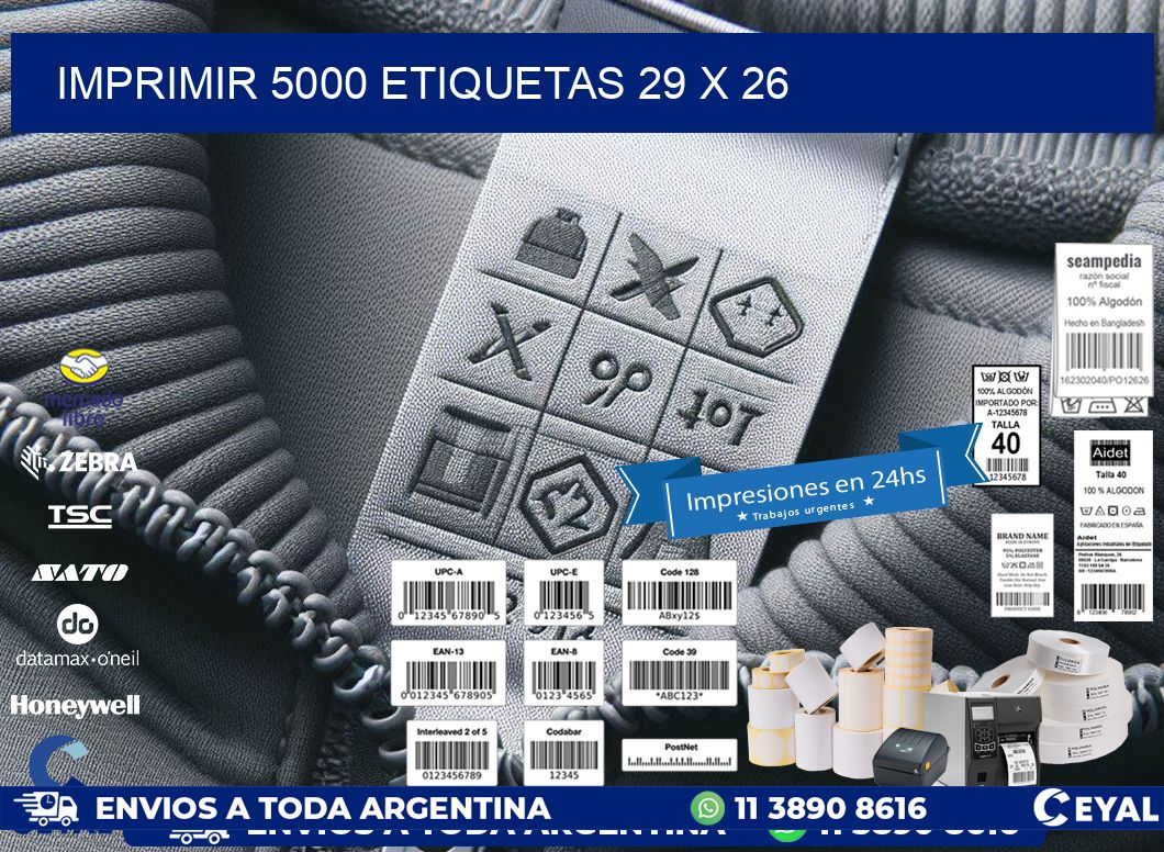 IMPRIMIR 5000 ETIQUETAS 29 x 26