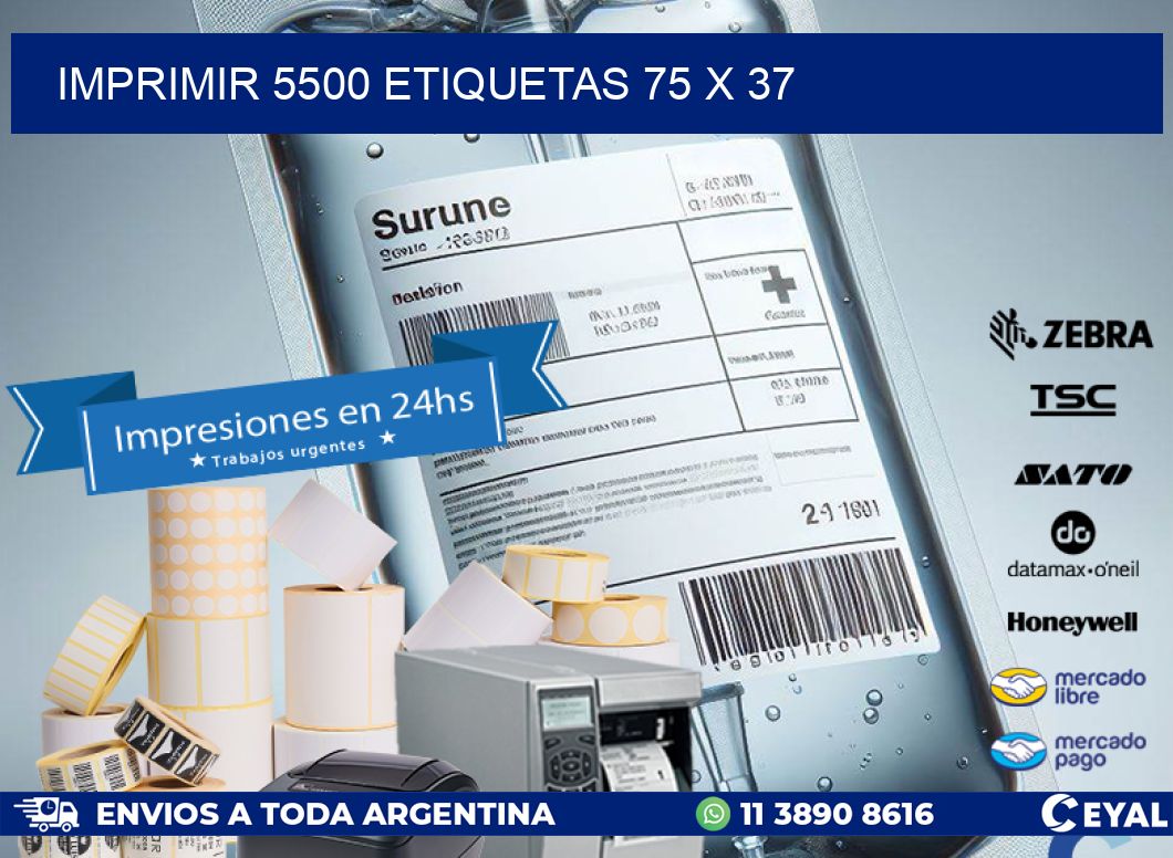 IMPRIMIR 5500 ETIQUETAS 75 x 37