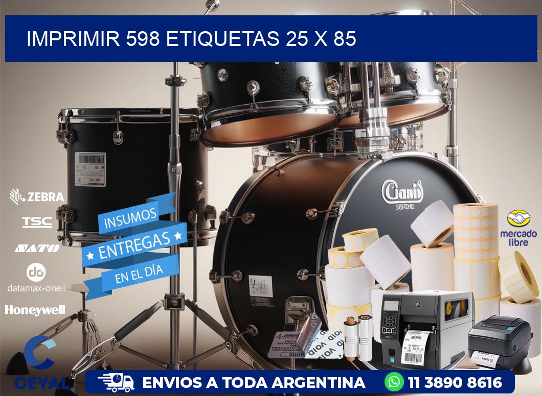 IMPRIMIR 598 ETIQUETAS 25 x 85