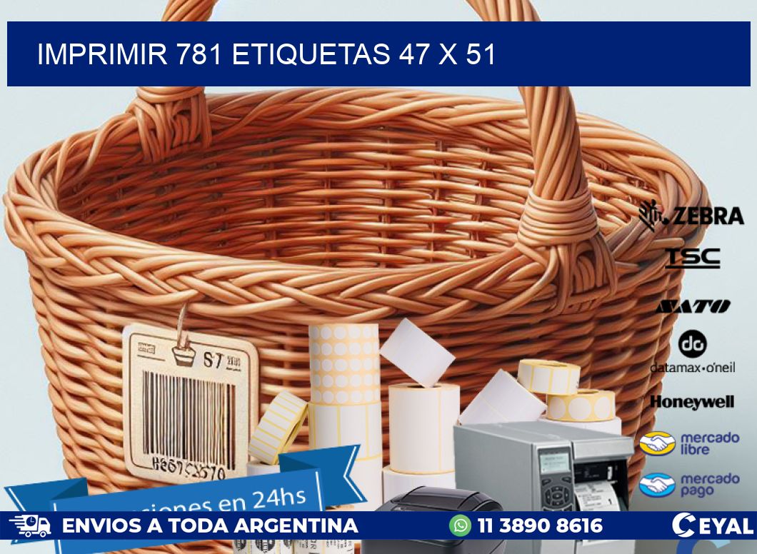 IMPRIMIR 781 ETIQUETAS 47 x 51