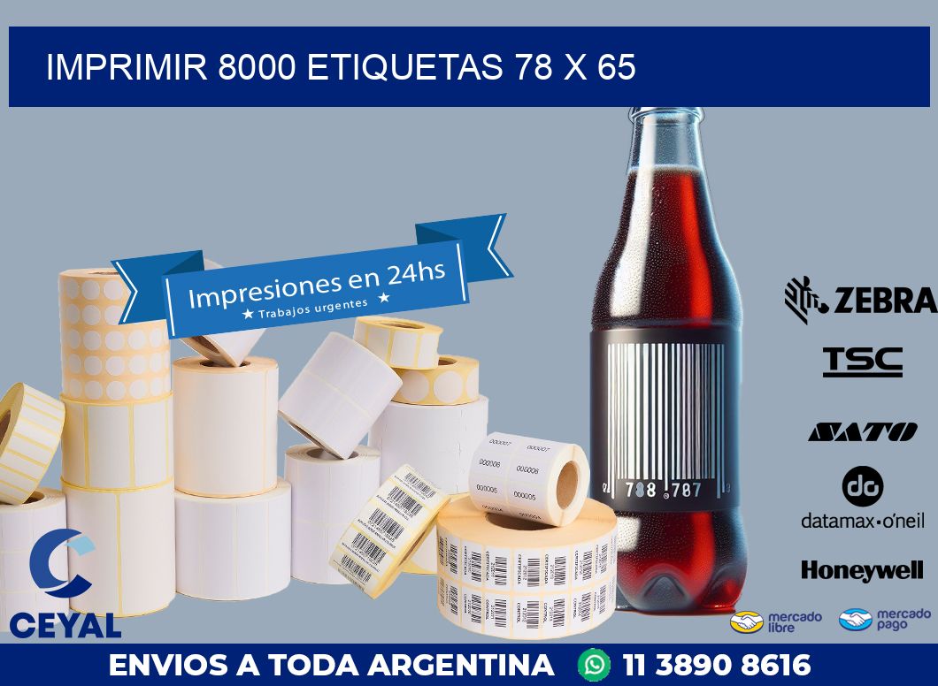 IMPRIMIR 8000 ETIQUETAS 78 x 65