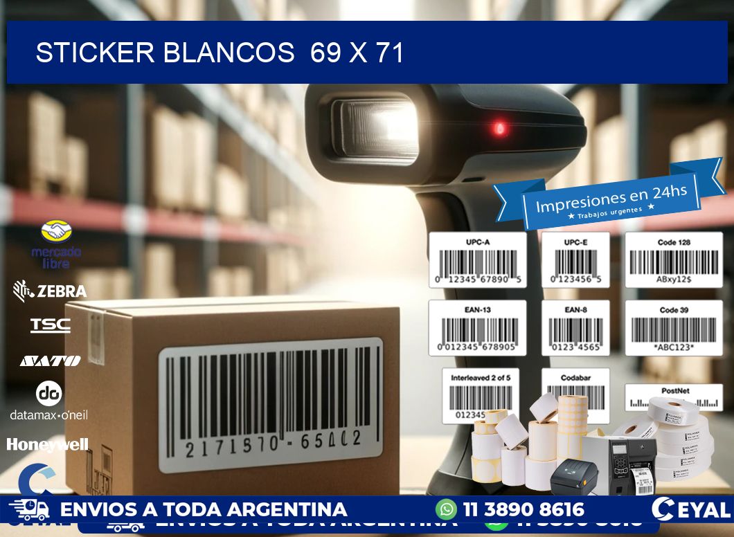 STICKER BLANCOS  69 x 71