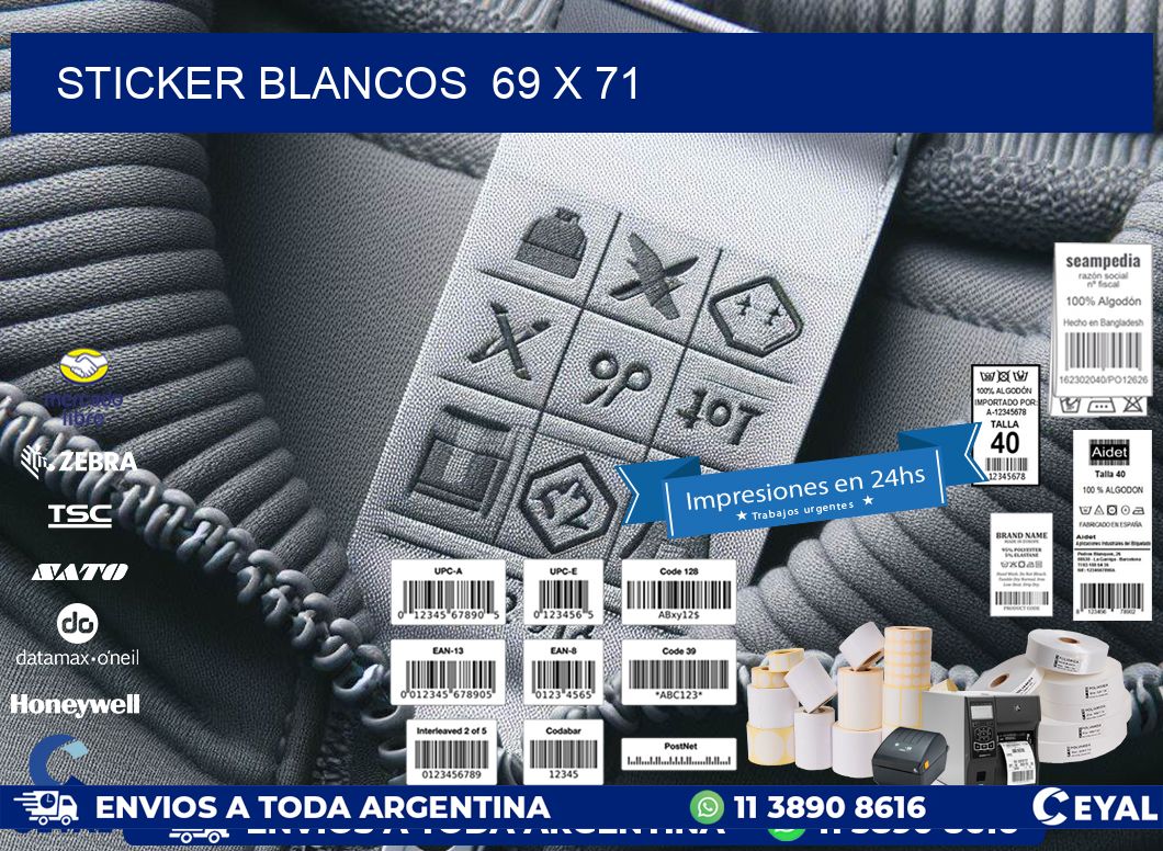 STICKER BLANCOS  69 x 71