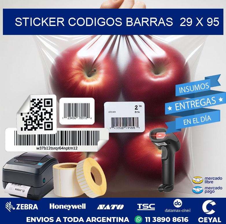 STICKER CODIGOS BARRAS  29 x 95