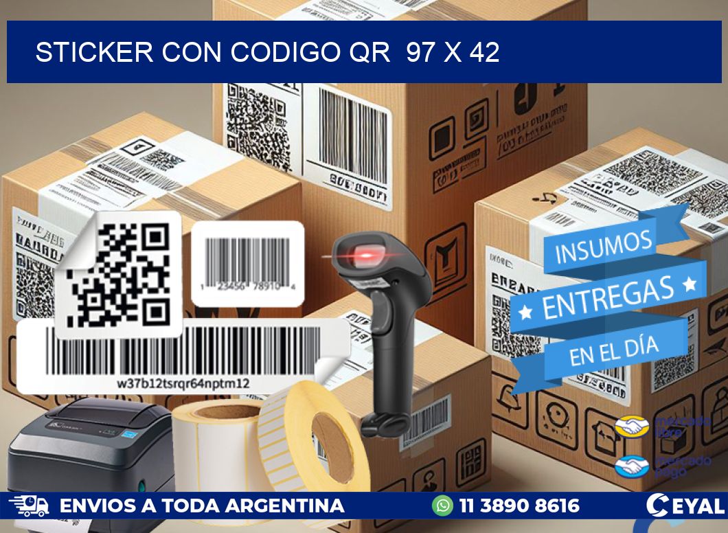 STICKER CON CODIGO QR  97 x 42