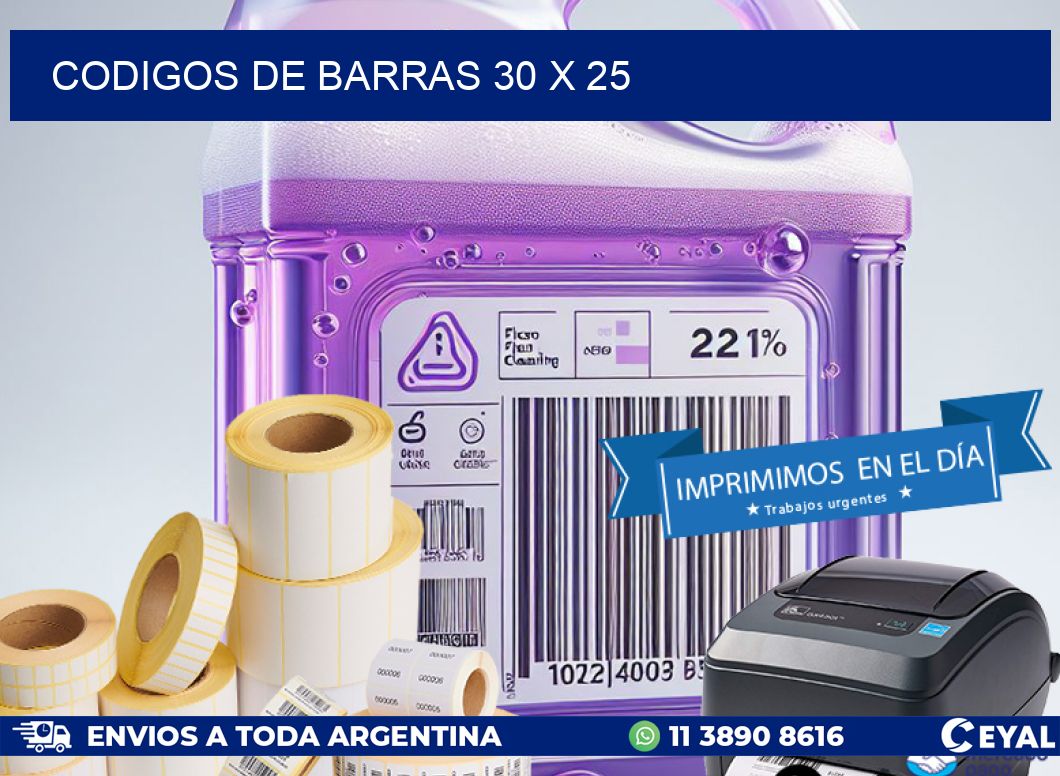 codigos de barras 30 x 25