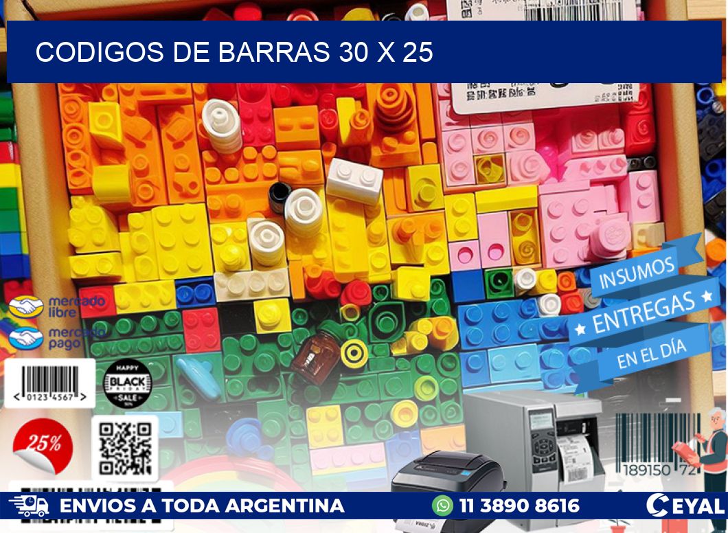 codigos de barras 30 x 25