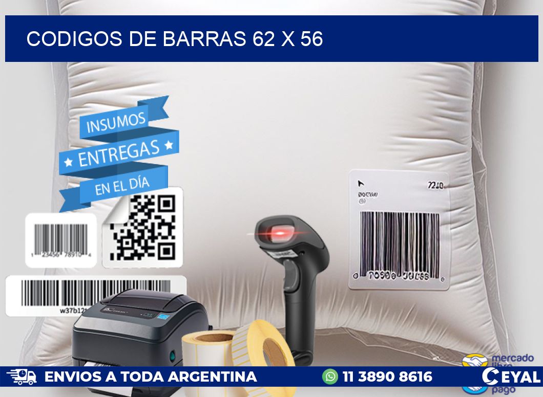 codigos de barras 62 x 56