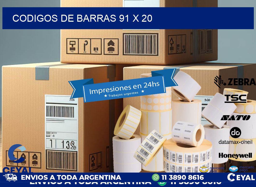 codigos de barras 91 x 20