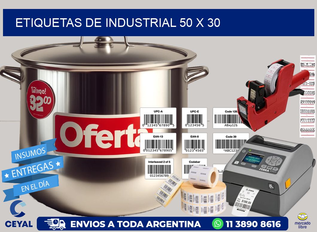 etiquetas de industrial 50 x 30