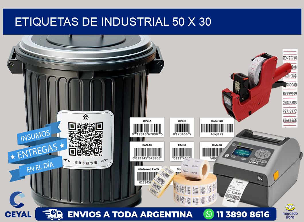 etiquetas de industrial 50 x 30