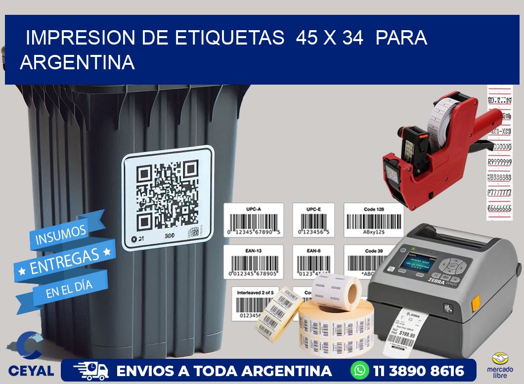 impresion de etiquetas  45 x 34  para argentina