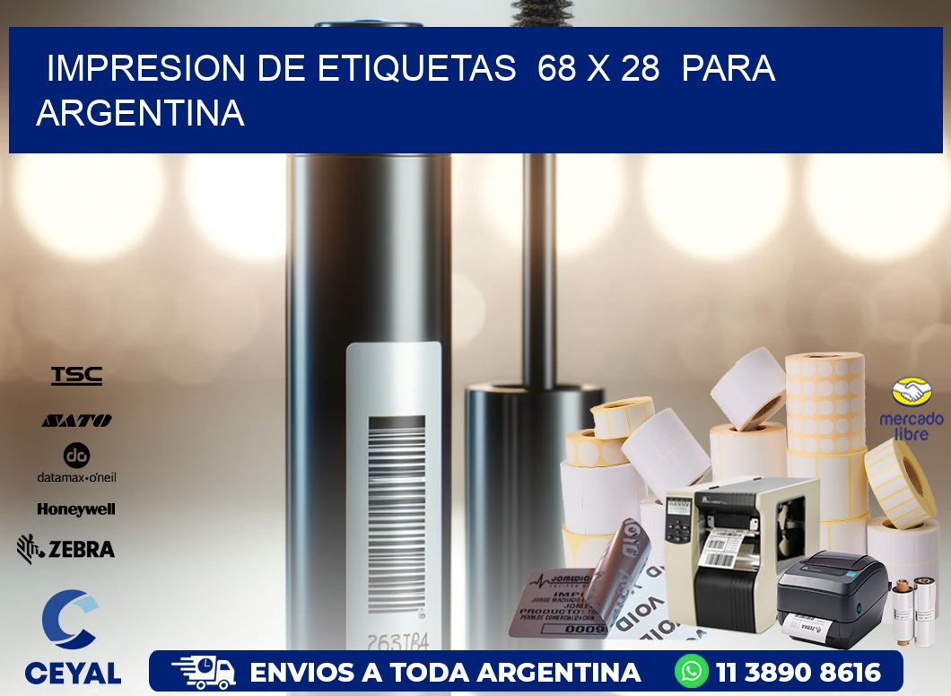 impresion de etiquetas  68 x 28  para argentina